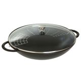 Staub Wok Cam Kapaklı 37 Cm Siyah Tencere