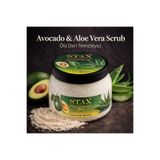 STAX Avocado & Aloe Vera Brightening Face & Body Scrub 3in1 Peeling, 500ml