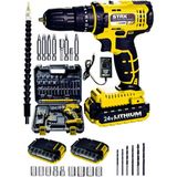 Stax STX1069 24 V Çift Akülü Şarjlı Vidalama Darbeli Çantalı Matkap Set+24 Parça Usta Seti