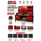 Staxx 2 Metre 6 Çekmeceli 268 Parça Dolu Takım Tezgahı Full Profesyonel Set İzeltaş Anahtar Takımı