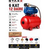 Staxx Power 1.5 Hp 50 Lt Hidrofor JET150 Otomatik Su Pompası Bakır Sargı 6 Kat 12 Daire Apartman Villa Hidrofor