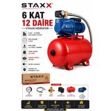 Staxx Power 1.5 Hp 50 Lt Hidrofor JET150 Otomatik Su Pompası Bakır Sargı 6 Kat 12 Daire Apartman Villa Hidrofor