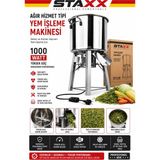 Staxx Power 1000W Yem Karma Makinesi Tarhana Yapımı Sebze Parçalama Tavuk Yemi Hazırlama Paslanmaz + 4 Bıçak