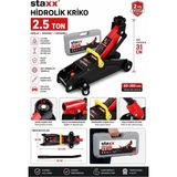 Staxx Power 2.5 Ton Hidrolik Kriko Arabalı Oto Servis Garaj Krikosu 8-31CM Taşıma Çantalı Çelik Gövde