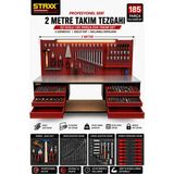 Staxx Power 2 Metre Profesyonel 6 Çekmeceli Takım Tezgahı | 185 Parça Izeltaş Seri Eva Takım Seti Işıklı Pano