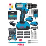 Staxx Power 2100Wh Li-İon 10Ah Çelik Mandren X2 Akülü Darbeli Şarjlı Matkap Seti - 140 Parça Full Çantalı Set