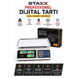 Staxx Power 40 kg Dijital Terazi | 2 gr Hassasiyet | Şarjlı LCD Elektronik Market Manav Kasap Pazarcı Tartısı