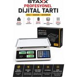 Staxx Power 40KG Dijital Terazi | 2 gr Hassas Ölçüm | Profesyonel Şarjlı Elektronik Market Tartısı LCD Ekran