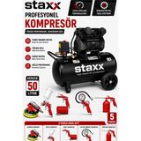 Staxx Power 50 Lt Güçlü Sessizhava Kompresörü + 5 Parça Kompresör Seti + Havalı Orbital Zımpara Seti Hediyeli
