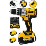 Staxx Power 58 V 8 Ah Çift Metal Şanzuman Çift Samsung Akülü Darbeli Şarjlı Matkap Vidalama + 30 Parça Set