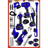 Staxx Power Akülü Çok Amaçlı Bahçe Makine 398VF Dal Budama Testeresi Çit Kesme Tırpan Üfleme Teleskop Uzatma Set - 001-Renkli