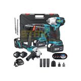 Staxx Power American Lion Çift Akülü 21V 3Ah 3'Lü Mega Set Kırıcı Delici + Somun Sıkma + Taşlama Makinesi 125Mm
