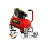 Staxx Power Bakır Sargı Motor Portatif 50Lt Hava Kompresörü 2.5Hp + Yüksek Kalite 5 Parça Havalı Alet Set Hediye