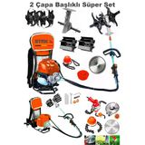 Staxx Power Benzinli 14HPX Çim Çayır Ot Biçme Bahçe Bakımı Sırt Tipi Tırpan + 2'li Süper Set Çapa Başlığı