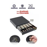 STAXX POWER Büyük Boy Çelik Elektronik Para Çekmecesi – 5 Kağıt Para ve 5 Metal Para Gözlü Kasa Sistemi 41x41cm