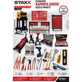 Staxx Power Ekonomik Kaporta Servisi Açılış Paketi | Kriko, Araç Altı Sehpa, Hidrolik Doğrultma Seti