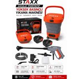 Staxx Power Kömürsüz Bl Motor X2 Akülü Yüksek Basınçlı Oto Araç Bahçe Yıkama Akülü Ilaçlama Tabancası Kovalı Set