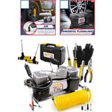 Staxx Power Profesyonel Çift Pistonlu Metal Hava Kompresörü 12 V 150 Psi Araba Lastik Bot Şişirme Full Çanta Set