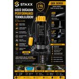 Staxx Power Qdx 2hp Şamandıralı Dalgıç Su Pompası 40 Metre Basma 1.5'' Çıkışlı Bakır Sargılı Temiz Su Motoru