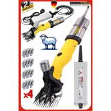 Staxx Power Rus Tipi Adaptörlü 5000W Koyun Kırkma Makinesi Isınmaz Bakır Motor Keçi Köpek Kırpma Makinesi - Ahşap - Bej