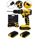 Staxx Power Şarjlı Matkap Vidalama Metal Dişli Çift Şanzıman Çift Akülü 24 V 5 Ah 24 Parça Set