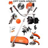 Staxx Power Süper Seri 14HPX Kömürsüz Motor Çim Ot Çalı Biçme Turbo Benzinli Yan Tırpan + 2 Çapa Aparatı Seti