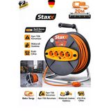 Staxx Şantiye Ve Atölye Tipi Metal Ayaklı Makaralı Uzatma Kablosu 20M 3X2.5 Mm Seyyar Uzatma