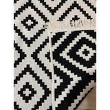 Stay With Love Kilim Çift Taraflı Pamuklu Dokuma Yıkanabilir Modern Kilim Siyah Beyaz - Siyah - Beyaz - 120 x 180 cm