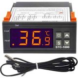 Stc 1000 Kablolu LCD Ekranlı Termostat 220V Dijital Kontrol Paneli ile Gri Renkli