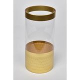 STCV-151 Vetro Kesme Cam Uzun Vazo Gold, 12X12X25CM - Çok Renkli