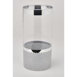 STCV-158 Vetro Kesme Cam Uzun Vazo Silver, 12X12X25CM - Çok Renkli