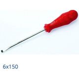 Std 6 x 150 mm Düz Tornavida - 6 x 150 cm - Kırmızı