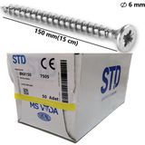 Std 6X150 Sunta ve Ağaç Vidası Paket 50 Adet - 1 Adet
