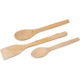 Std Ahşap Yemek Kaşık Takımı ve Spatula Tahta Kaşık Seti Klasik