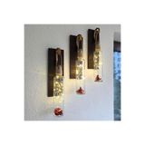STDEKOR Duvar Dekorasyon 3 Lü Set Dekoratif Peri Led Cafe Ofis Hol Antre Ev Hediyesi Ceviz Renk Duvar Süsü