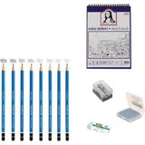 Steadtler Eskiz Başlangıç Seti 3 + Dereceli Kalem + A5 Defter + Dağıtıcı Set + Silgi + Açacak + Hamur Silgi - Karışık-Çok Renkli - standart