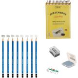 Steadtler Eskiz Başlangıç Seti 4 + Dereceli Kalem + A5 Defter + Dağıtıcı Set + Silgi + Açacak + Hamur Silgi - Karışık-Çok Renkli - standart