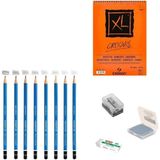 Steadtler Eskiz Başlangıç Seti 6 + Dereceli Kalem + A5 Defter + Dağıtıcı Set + Silgi + Açacak + Hamur Silgi - Karışık-Çok Renkli - standart