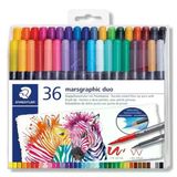 Steadtler Marsgraphic Duo Fırçalı keçeli kalem 1.0-6.0mm 36 Lı