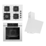 Steamart-Fryart-Silentart Serisi Beyaz Set (SC406-WFA + QEP64CB +D078-SA ) - Döküm Izgara / 65 cm Ocak
