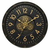 Steampunk Dekoratif Duvar Saati, Roma Rakamlı, Altın Detaylı, Çark Mekanizmalı, Vintage Tasarım, Salon, Ofis ve Ev Dekorasyonu İçin Duvar Saati