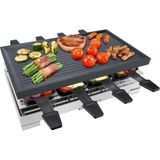 Steba Premium Döküm Raclette, 8 Kişi, Kademesiz Sıcaklık Kontrol Cihazı, Döküm Alüminyumdan Yapılmış Yapışmaz Kaplamalı Izgara Plakası, 1200 Watt, Paslanmaz Çelik, Rc 68 - Siyah