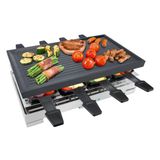 Steba Premium Döküm Raclette, 8 Kişi, Kademesiz Sıcaklık Kontrol Cihazı, Döküm Alüminyumdan Yapılmış Yapışmaz Kaplamalı Izgara Plakası, 1200 Watt, Paslanmaz Çelik, Rc 68