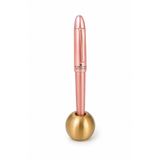 Steble Pen Pembe Çelik Tükenmez Kalem Altın Top Standlı