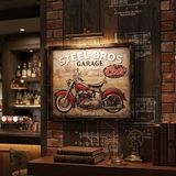 Stebro Vintage Motosiklet Metal Kabartmalı Duvar Tablosu 55x45 Retro Garaj Ofis Dekoru Genç Odası