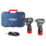 Stechend SXS202 Mini Set Darbeli Akülü Vidalama 2 Adet 2 Ah Li-on Akü ile Yüksek Tork