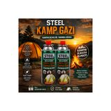 STEEL 227 Gr Kamp Gazı Kartuşu Bütan Propan Gaz Tüpü Kamp Ocağı Uyumlu Piknik Outdoor