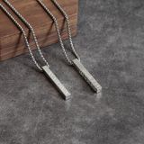 Steel Art Kuyumculuk Çelik Isimli Bar Kolye Kişiye Özel Isim Tarih Yazılır - Gümüş
