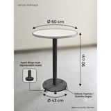 Steel Desing 90 cm Yükseklik Yuvarlak Bistro Cafe Restoran Balkon Mutfak Masası Kahve Sehpası Metal Ayaklı Yuvarlak Masa