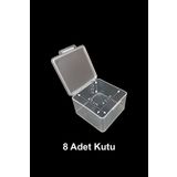 STEEL PLASTİK Plastik Şeffaf Küçük Kutu (4,5CM X 4,5 CM X 2,5 CM) 8 Adet